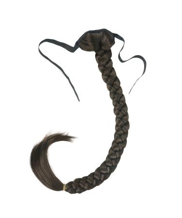 Lydell 24" Long Fishtail Braid Wrap Around Ponytail Extension Synthetic Hairpiece #6 Chestnut Brown