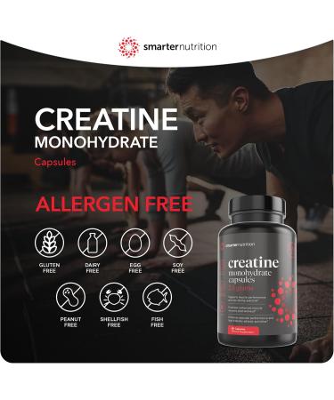 Smarter Nutrition Vegan Creatine Pills - 2500mg Creatine Monohydrate for Muscle & Endurance - 60 Capsules - Buy Online on GoSupps.com