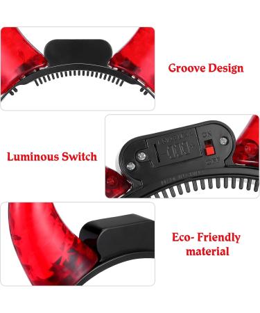 minkissy LED Devil Horns Headband Red Light up Hairband Luminous Demon Horns Head Boppers Carnival Costume Headwear for Kids Adults Cosplay Dress up Party Favors Supplies - Buy Online on GoSupps.com