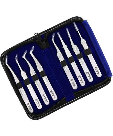 ProMax Brush & Matte Professional Quality Eye Lash Extension 8 PCs Tweezers Sets-The Complete kit for Eyelash Tweezers Include Straight and Curved Tested Tweezers Comes in Black Zipper safety Leather Case-80-2026 - Buy Online on GoSupps.com