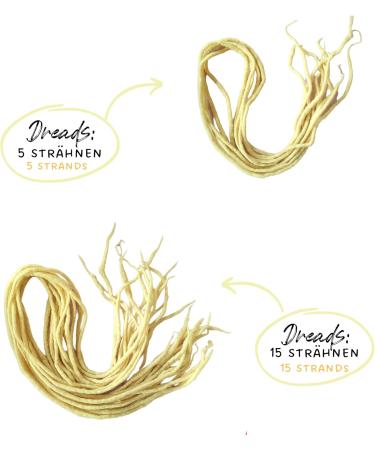 Dreads for Braiding - Wool Dreadlocks - Real Hair Extensions (Wool) from Sheep - Natural Product Made of Sheep's Wool (5 Strands Yellow) - Buy Online on GoSupps.com
