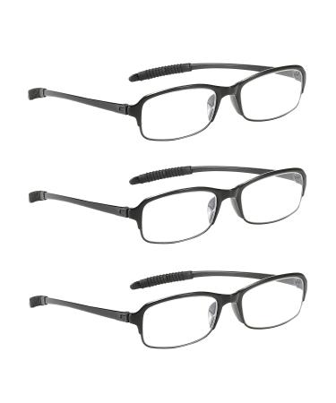 NRDIK Profex Lightweight (3-pack) flexible reading glasses-impact scratch-resistant bendable non-slip unisex (men + women) cheap +1.0 1.5 2.0 2.5 3.0 3.5 4.0 - (oval mixed color) black 1.5 diopters - Buy Online on GoSupps.com