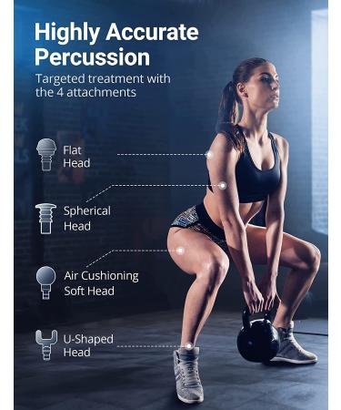 Bitfinic Mini Massage Gun - Portable Deep Tissue Percussion Massager for Pain Relief | 4 Speed High-Intensity, 4 Massage Heads | Green - Buy Online on GoSupps.com