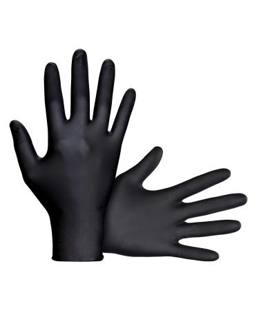 Raven SAS66518 SAS Safety Powder Free Examination Black Nitrile Gloves - 7 Mil Large Safety Glove