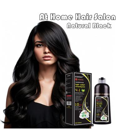 Black Hair Dye Shampoo - 4 in 1 Gray Coverage for Men & Women | Natural Plant-Based Formula | 500ml - Buy Online on GoSupps.com