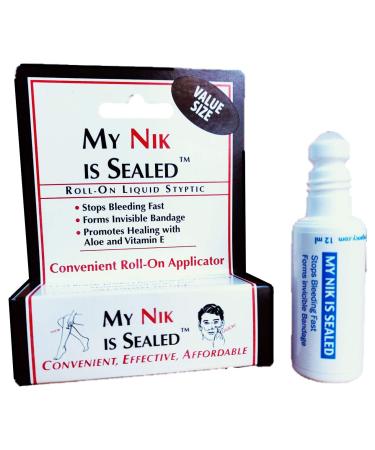 COSMETICALLY SEALED My Nik Is Sealed Roll-On Liquid Styptic | 12ml Value Size | First Aid in a Tube | Made in USA