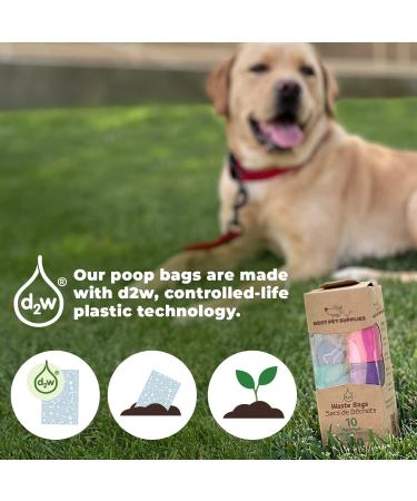 Best Pet Supplies Dog Poop Bags - 150 Leak Proof, Tear Resistant Bags for Outdoor Walking and Travel - Assorted Colors - Buy Online on GoSupps.com
