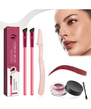 Anjoize Eyebrow Pen Anjoize 4D Laminated Brow Grooming Kit Anjoize Eyebrow Brush Home Eyebrow Care Kit 4D Laminated Ultra-thin Angled Eyebrow Brush with Waterproof Eyebrow Gel (D)