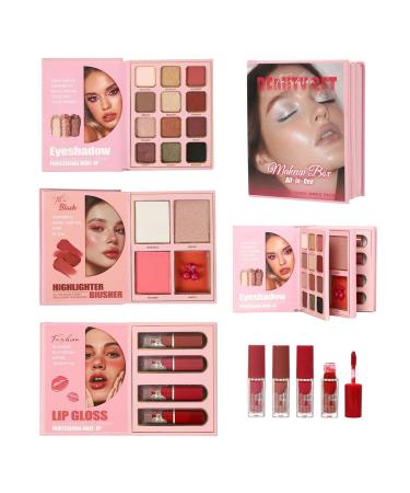 Palette de Highlighter | Rouge L vres Pliable Trois Couches et Tenue Longue Palette de Maquillage Paillet e | Pour Mariage Mature Soir e Bureau Rendez-Vois Voyage Quotidien