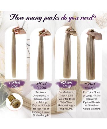 Buy Laavoo Real Hair Extensions - Ash Blonde #P18/613 - 45cm Virgin Hair Sew-In 25g Light Blonde Highlights - Buy Online on GoSupps.com