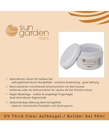 Sun Garden Nails UV Thick Clear Builder Gel 50ml | Premium Nail Modelling for Stunning Results - International Shipping Available - Buy Online on GoSupps.com