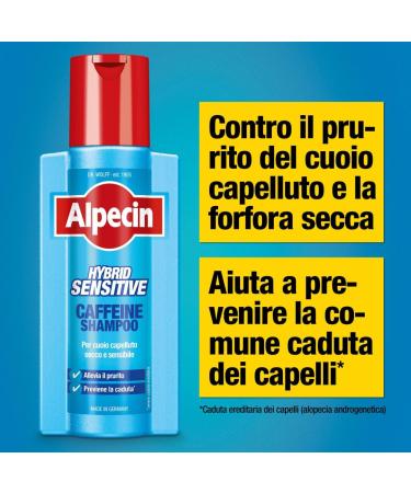 Alpecin Hybrid Coffein Shampoo 1 x 250 ml - Suitable for sensitive or itchy scalp this is the caffeine shampoo that prevents hair loss. - Buy Online on GoSupps.com