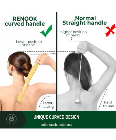 RENOOK Bamboo Back Scratcher - Curved Long Handle 3 PCS Wooden Scratchers for Men, Women & Kids - Body Itching Assistant - Novel Gifts - Oversize 3 PCS - Buy Online on GoSupps.com
