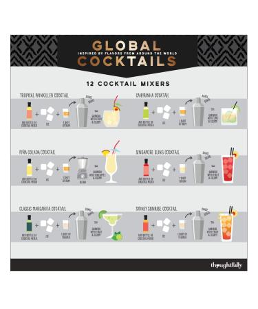 Thoughtfully Gifts Global Cocktail Mixers - 12 Pack (2.3 Oz Each) | Craft Cocktails at Home - Buy Online on GoSupps.com