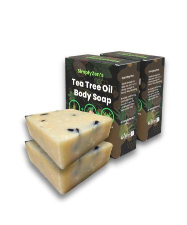 Natural Tea Tree Oil Bar Soap For Men & Women - Cedarwood and Aloe Vera Infused Body Wash - Face & Body Soap for Body Odor - Suitable for All Skin Types (2)
