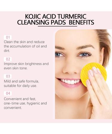 Turmeric Kojic Acid Cleansing Pads - Deep Exfoliating Face Cleansing for Radiant Skin (Pink - Buy Online on GoSupps.com