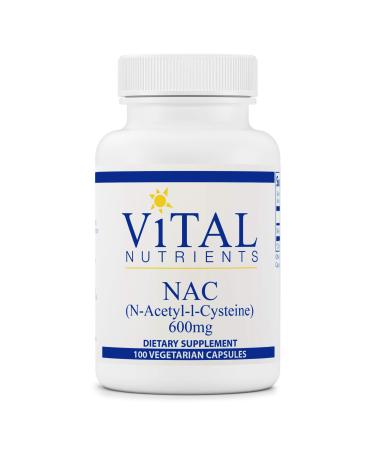 Vital Nutrients - NAC (N-Acetyl-l-Cysteine) - Vegan Formula - Supporting Sinus and Respiratory Health - 100 Vegetarian Capsules per Bottle - 600 mg - Buy Online on GoSupps.com