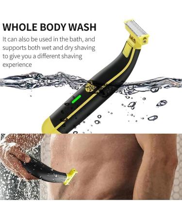 Full Body Washed Wet & Dry Shaver Waterproof Male Hygiene Razor Electric Body Hair Trimmer for Men USB Rechargeable Shaver with 4 Types of Limited-Length Combs (1 Set) - Buy Online on GoSupps.com