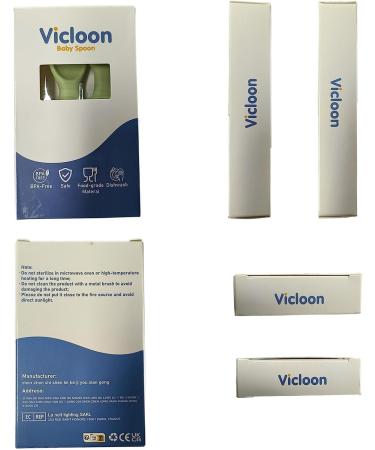 Vicloon Baby Fork and Spoon Set - 2Pcs Silicone Weaning Spoon Set for Self Feeding - Easy Grip Toddler Cutlery Kit in Light Green - Buy Online on GoSupps.com