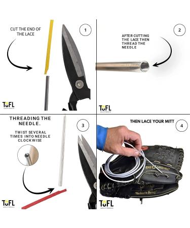 Tofl Softball & Baseball Glove Lace Kit | Mitt Repair Lacing with 2 Leather Laces & Needle - Light Brown - Buy Online on GoSupps.com
