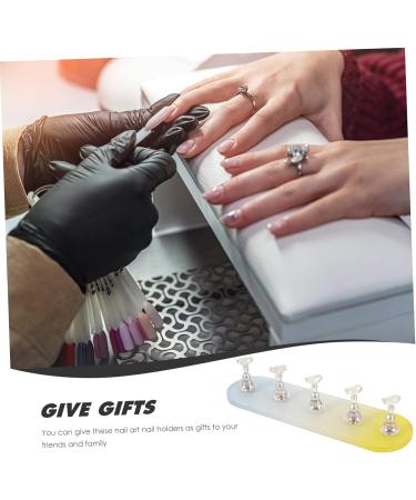 FRCOLOR 2 Sets Nail Practice Holder Nail Racks for Nail Painting Nail Holders for Nail Painting Acrylic Nail Art Display Stand Nail Stands Gold and Silver Plastic Nail Flakes - Buy Online on GoSupps.com