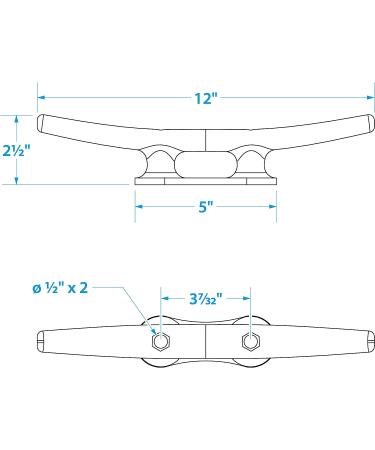 Seachoice 12 Open Base Dock Cleat - Galvanized Gray Iron - Buy Online on GoSupps.com