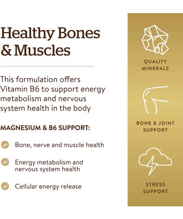 Solgar Magnesium with Vitamin B6 - 250 Tablets | Supports Muscle & Nerve Health - Buy Online on GoSupps.com