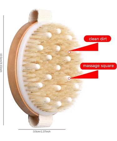 Vesaneae Vegan Dry Brush | Body Brush for Cellulite Massage & Exfoliation | Natural Bristles Bathing Brush - Buy Online on GoSupps.com