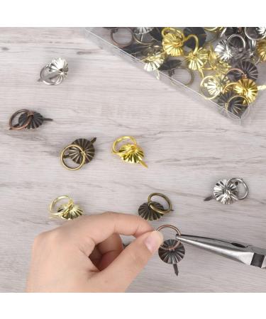 50 Metal Brad Fasteners with Pull Rings - DIY Crafts Decoration Accessories - 5 Colors - Buy Online on GoSupps.com