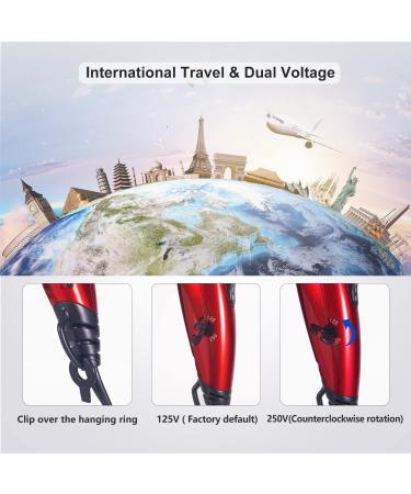 LURA Travel Hair Dryer with Diffuser and Concentrator - Compact 1200W Blowdryer in Cola Red with Travel Bag - Dual Voltage Portable Hairdryer for Men and Kids - Buy Online on GoSupps.com