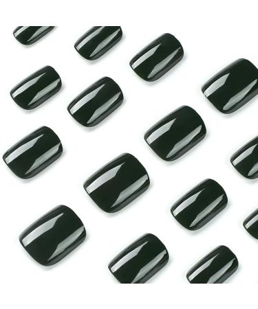 Buy Quadratic Black Acrylic Press-On Nails - 24 Full Cover Artificial Nails with Glue | MouyouGlow for Women BB10 - International Shipping Available - Buy Online on GoSupps.com