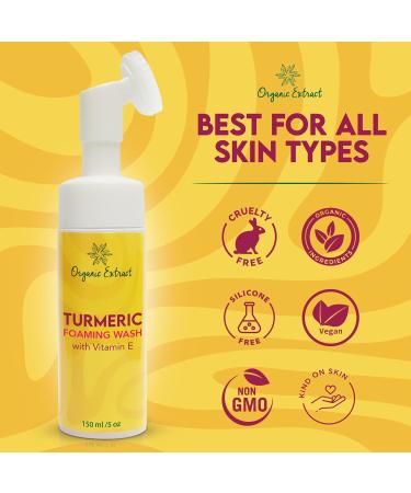 Turmeric Skin Brightening Face Wash - 5 fl oz | Daily Moisturizer & Gentle Cleanser with Kojic Acid Vitamin E & Aloe Vera for All Skin Types - Buy Online on GoSupps.com