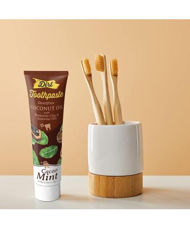 THE DIRT Coconut Oil Toothpaste - Fluoride & Gluten Free Natural Oral Care - Cacao Mint Flavor (72g 10 Weeks Supply - Buy Online on GoSupps.com