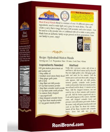 Rani Meat Curry Masala 21-Spice Blend 3.5oz - All Natural, Vegan, Gluten Friendly | Indian Origin Non-GMO Meat Curry Masala - 3.5 Ounce Pack - Buy Online on GoSupps.com