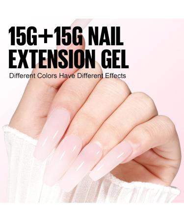 Tomicca Acrylic Gel for Nails - Pale Rosa Set (2x15g) | Quick Extender Polygel for Long-Lasting Nail Extensions | Perfect for Beginners & Salon Professionals - Buy Online on GoSupps.com