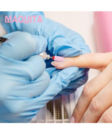 Maquita 7-Piece Ceramic Nail Drill Bits Set - Professional Gel & Acrylic Nail Millers for Home Manicure & Pedicure - Large Pink Gift - Buy Online on GoSupps.com