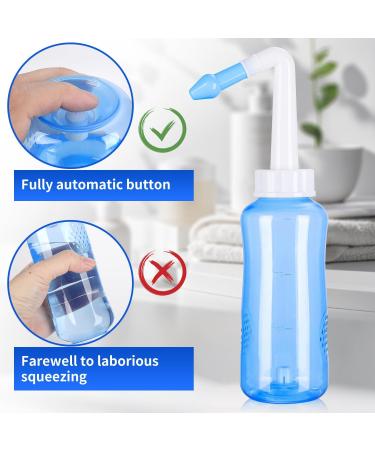JBKhrodric Neti Pot Sinus Rinse Bottle Nasal Wash Bottle Sinus Rinsing Cleaner Pressure Rinse Nasal Irrigation with Sticker Thermometer for Adult & Kid (300ml with 40 Nasal Wash Salt Packets) - Buy Online on GoSupps.com