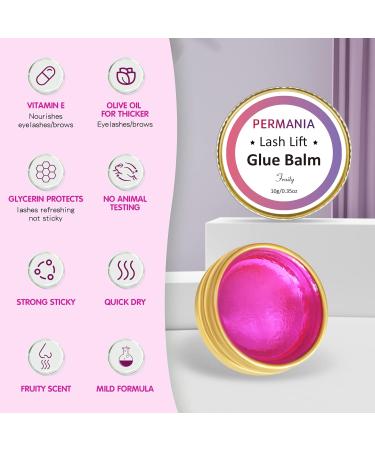 PERMANIA Lash Glue Balm 10g - Pink Peach | Strong Hold for Lash Lift & Brow Lamination Kit - Buy Online on GoSupps.com