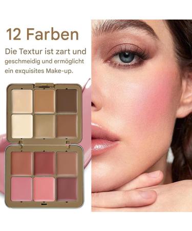  Generisch Concealer and cream blush palette cream blush palette multi-functional blush palette face makeup cosmetic 12-color face palette - Buy Online on GoSupps.com