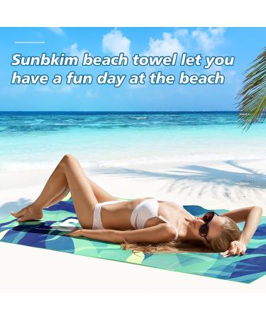 SUNBKIM Microfiber Beach Towel 63x31.5 - Super Absorbent & Fast Drying Travel Towel for Camping, Hiking, Yoga - Ultra-Compact (Green) - Buy Online on GoSupps.com