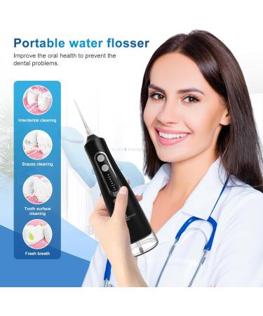 JNGOODS Cordless Water Flosser - Rechargeable Oral Irrigator 310ml IPX7 Waterproof 4 Modes & 4 Jet Tips - Portable Dental Care for Travel & Home (Black - Buy Online on GoSupps.com