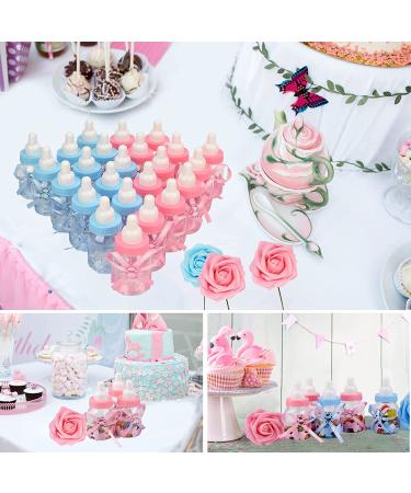 SOOJOY Girls Baby Shower Favors - 29 Pack 4 Bulk Pink Candy Bottles with Roses | Newborn Baptism & Birthday Party Centerpiece Decor - Buy Online on GoSupps.com