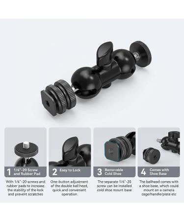 SmallRig Multi-Function Double Ball Head Adapter with Shoe Mount & 1/4 Screw - 1135 - Buy Online on GoSupps.com