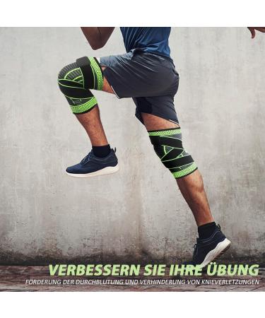 Ruilala Adjustable Knee Support Bandage for Men & Women Compression Knee Brace for Arthritis ACL Meniscus Tears Ideal for Sports & Weightlifting (Green L) - Buy Online on GoSupps.com