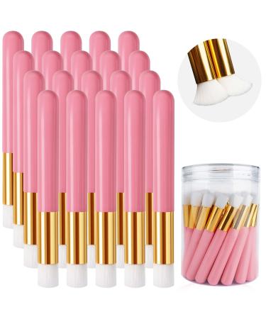 20 Pieces Lash Shampoo Brushes Eyelash Extension Salon Use Lash Brushes For Cleansing Super Soft Facial Cleaning Brush For Eye Bath Wash Kit Lash Cleansing Brush By Camillash(Wooden) Pink