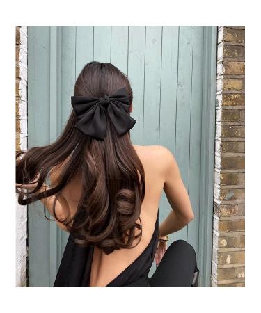 Large Black Hair Bow Clips - Set of 2 | Alligator Hair Accessories for Women & Girls - Buy Online on GoSupps.com