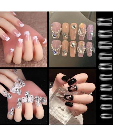 100 Pcs Clear False Nail Tips with Storage Case-Full Cover Coffin Nails in 10 Sizes for Nail Salons and DIY Nail Art-Long Lasting and Durable Artificial Fingernails for Glamorous Looks (Square Clear) 1 count (Pack of 1) Clear - Buy Online on GoSupps.com