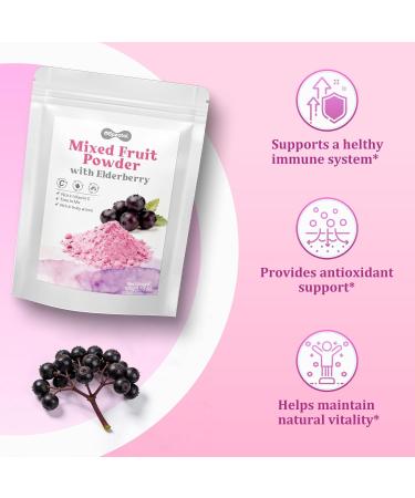Elderberry Extract Powder | Natural Immune Support with Anthocyanins Vitamin C Rich Easy Mix Unflavored Powder for Daily Human Health Daily - Buy Online on GoSupps.com
