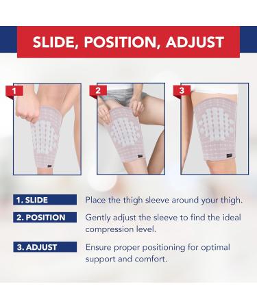 Doctor Developed Thigh Compression Sleeve for Men & Women - Breathable Hamstring Support Wraps (Medium Pink) - Leg Brace & Handbook Included - Buy Online on GoSupps.com