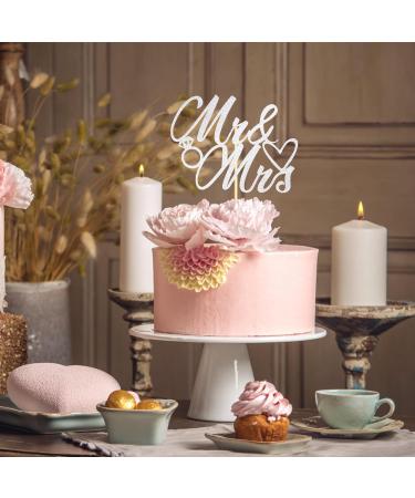 Sotpot 1 Pack Mr Mrs Cake Topper Silver Glitter Love Mr Mrs Cake Pick Wedding Party Decorations Bridal Shower Wedding Cupcake Decoration Party Supplies Silver - Wedding Cake Topper - Buy Online on GoSupps.com